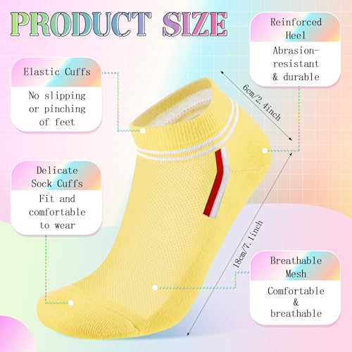 20 Pairs Women's Athletic Ankle Socks Cotton Low Cut Colorful Casual Soft Stripe Lightweight Socks for Running Sports Hiking2