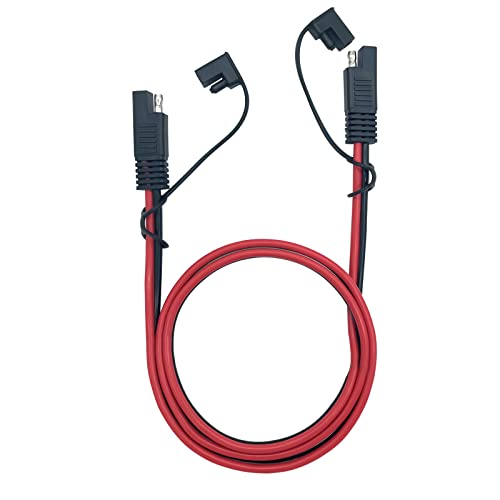 SAE to SAE Extension Cable - 12AWG Quick Disconnect Wire Harness with Waterproof Cover for Solar Panel Battery Automotive RV Camp Trailer Tractor ï¼ˆ3FTï¼‰ Black
