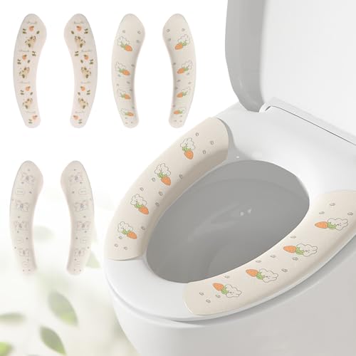 3-Pack Toilet Seat Cushion Covers - Soft and Comfortable, Washable and Reusable, with Adhesive Backing
