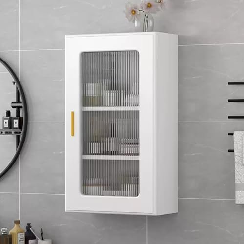 Modern Wooden Floating Bathroom Wall Cabinet - 2/3-Tier Storage Organizer with Door - Stylish Wall-Mounted Makeup & Medicine Cabinet for Kitchen & Dining Room Solutions