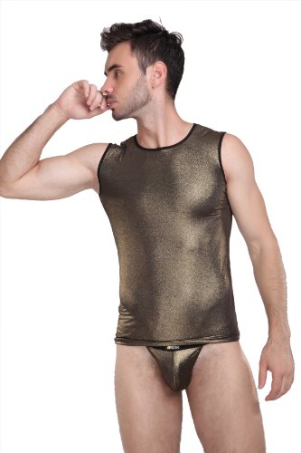 Débardeur homme or doré XL uni coupe ample pour éviter la chaleur