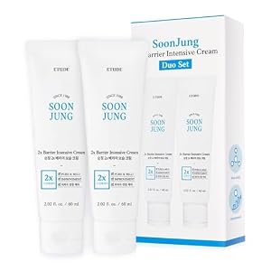 ETUDE SoonJung 2x Intensive Cream Duo Set for Barrier Repair | Rich Moist, Madecassoside & Panthenol for Soothing, Face Moisturizer for Sensitive Skin, pH Balanced, Hypoallergenic, 2.02 Fl Oz x 2pcs