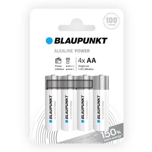 BLAUPUNKT AA Pilas alcalinas, Paquete de 4, lo Mejor para Relojes de Pared, mandos a Distancia de TV, LR6BPO/4CP