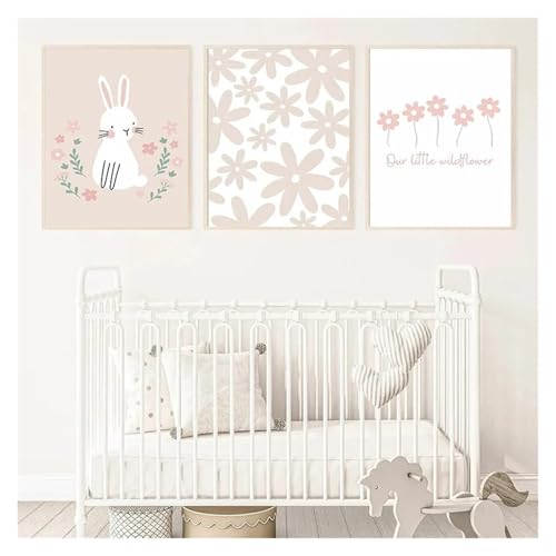 Poster lapin pour chambre bébé | Toile déco douce 40x60cm - 4