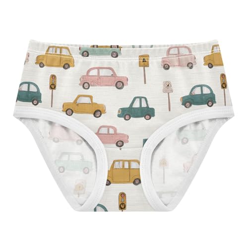 Wusikd Cute Cars Girls' Underwear Cotton Cartoon Girls Briefs Soft Toddler Underwear 2T
