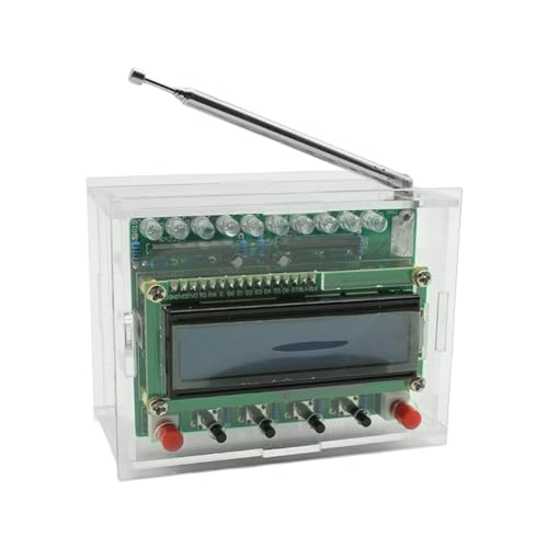 Sxmrmnx Kit electrónico de radio FM para soldadura RDA5807, frecuencia ajustable, 87-108 MHz, con pantalla LCD, luz LED para bricolaje