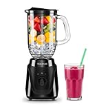 TAURUS MENINA GLASS | Licuadora de Vidrio Resistente 1.45 L | 500 W Potente | 2 Velocidades |...