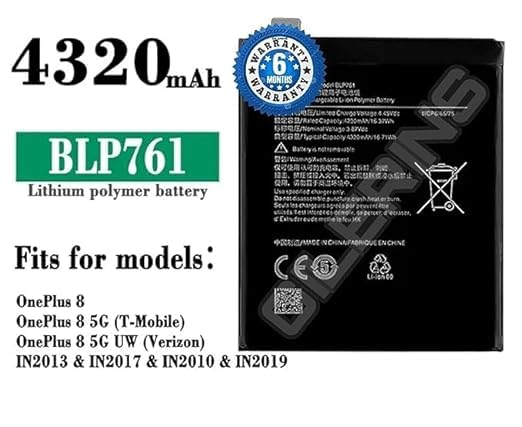 Image of Original BLP761 Battery for OnePlus 8-4320mAh Battery with 6 Month Warranty** (CC174)