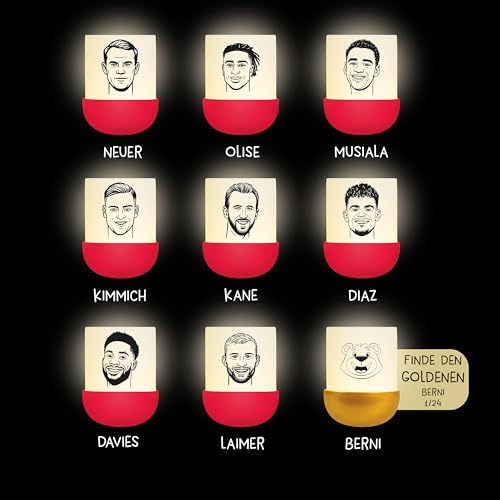 MegaLight EGGY & FRIENDS Blind Box Mini Nachtlichter | FC Bayern München Fanartikel | zufällige Figurenauswahl | 1 aus 9 zum Sammeln l 5 Lichtfarben | FCB Fanartikel | EGGYS Mystery Lights FCB Edition