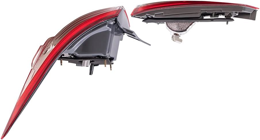 Brock Replacement Passenger Side Tail Lights Quarter Mounted and Lid Mounted Set Compatible with 2014-2016 Corolla