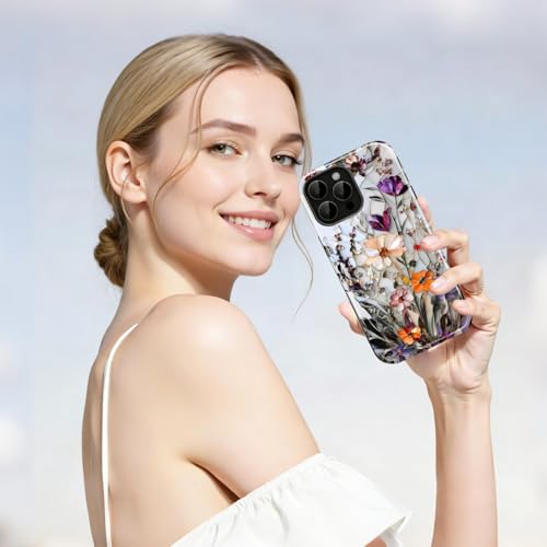 Magnetic for iPhone 16 Case,Cute Wildflower Design,Shockproof TPU and Hard PC Protective Phone Cover Compatible with MagSafe Designed by Generic - Used condition - Image 5