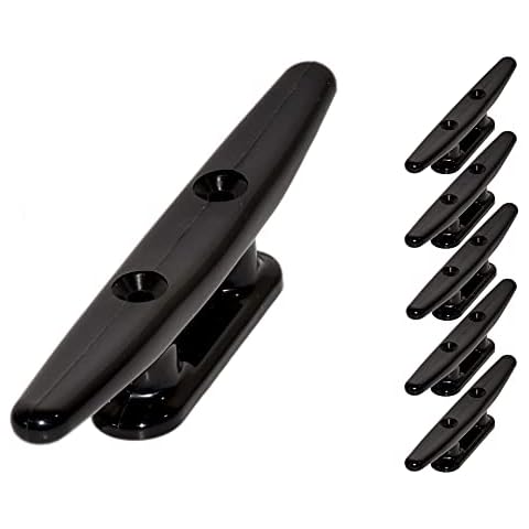 QPURO 4" Black Nylon Boat Cleat 4 Inch - Rope Cleat, Kayak Cleat, Tie-Down, Boat Ties, Boat Dock Cleats - Ideal for Marine, Deck, Nautical Decor (5-Pack) Cover