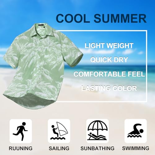 Image of Men's Hawaiian Shirts Short Sleeve Aloha Shirt for Men Casual Button Down Tropical Hawaii Floral Shirt Summer BeachParty