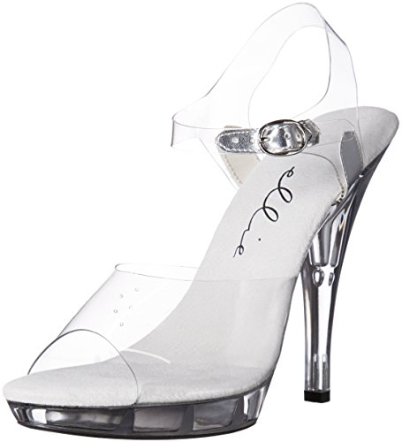 Ellie Shoes Women's 521-brook-w Heeled Sandal, Clear, 13 D US