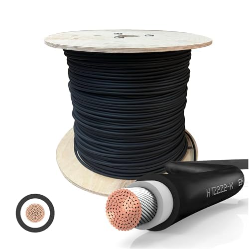 SOLARTRONICS Solarkabel Meterware 6mm - 20 Meter - Solarleitung SCHWARZ - - erdverlegbar - Solar Kabel - Photovoltaik Kabel Verlängerung - Solarkabel - Made in Germany