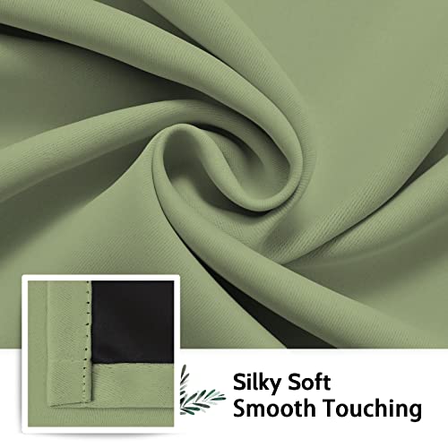 Image of SimpleHome Sage 100% Blackout Curtains Room Darkening Living Room 63 Inch