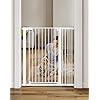 COMOMY 42″ Extra Tall Baby Gate for Stairs Doorways, Fits Openings 29.5″ to 40.6″ Wide, Auto Close Sturdy Safety Dog Gate for House, Pressure Mounted Easy Walk Through Pet Gate with Door, White