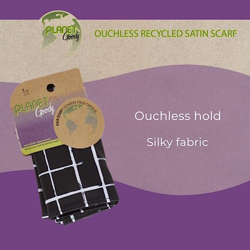 GOODY Planet Ouchless Recycled Satin Scarf 1ct Black and White2