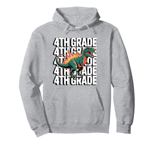 4th Grade Dinosaur T Rex Back to School for Kids Boys Girls Sudadera con Capucha