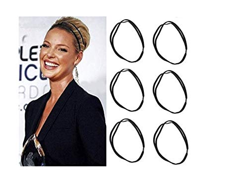 Shimmer Anna Shine Glitter Elastic Double Hooped Headband (6 Black)