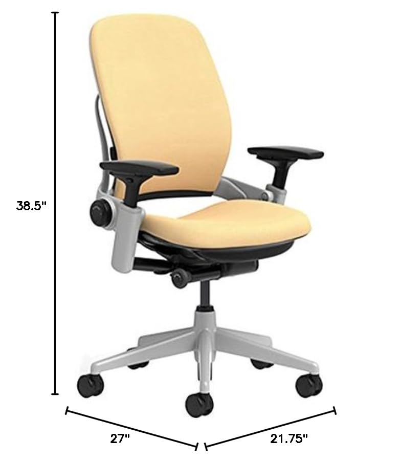 Image of Steelcase Leap Chair with Platinum Base & Hard Floor Caster, Barley