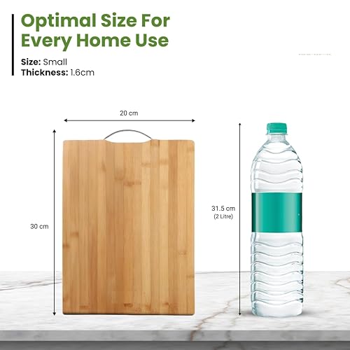 Tabla de Cortar de Bambú con Mango Metálico para Cocina, Antideslizante e Impermeable, 32" x 21" x 5" miniatura 2