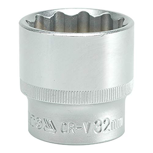 Image of Yato YT-1292 Bihexagonal Socket 32mm x 42mm for 1 /2 Inch Drive Wrench Set | DIN3121 CrV Chromium Satin Plated Steel | Mechanical and Industrial Tool Box