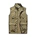 Produktbild Saoye Fashion Outdoor Multi Pocket Kragen Weste Casual Mesh Angeln Weste Werkzeug Weste Kleidung Fotografie Journalist Direktor (Color : Hellbraun, Size : 2XL)