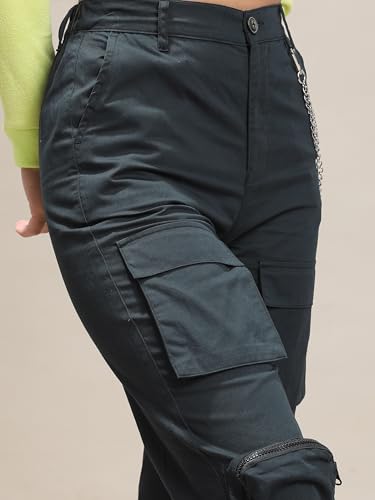 Image of Tokyo Talkies Women's Regular Fit Cargos Trousers| Mid-Rise