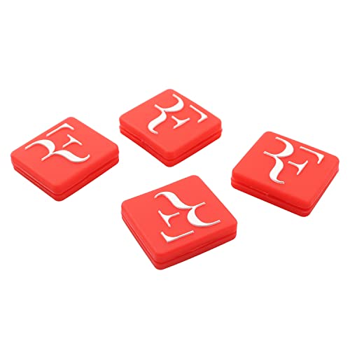 ZRM&E Tennis Racquet Dampener 4PCS Red Square Shaped Natural Rubber Tennis Racket Damper with F Letter, Tennis Racket Shock Absorber - Thumbnail 5