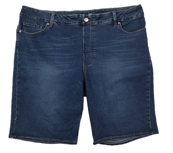 happening Plus Size Women Slim FIT Stretchable Denim Shorts (Bermuda) - HIGH Rise - Faded Denim Blue Color - Waist Size (4XL) 40" to (9XL) 50" inches-picture-38