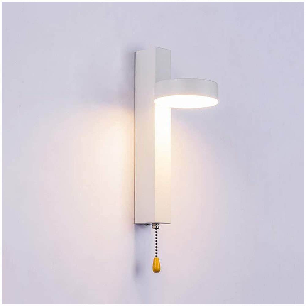 Home Office Modern LED Bedside Wall Light Indoor Warm White 3000K Wall Light with Pull Cord Switch 180° Rotatable Wall Lighting Fixtures 220V-240V for Bedroom Living Room Kitchen Restaurant Hotel Blac