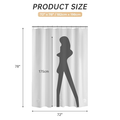 Image of AmazerBath 78 Inch White Shower Curtain, 72 x 78 Plastic, Heavy Duty, Waterproof Thick PEVA with 3 Weighted Stones and 12 Rustproof Grommet Holes