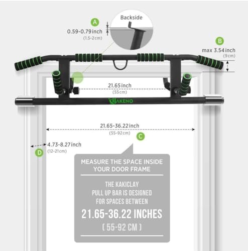 HAKENO Multi-Grip Pull Up Bar For Doorway - Pullupbar With Enhanced Smart Hook Angled Grip Home Gym Exercise Equipment with Professional Training Suspension Strap Set - Image 5