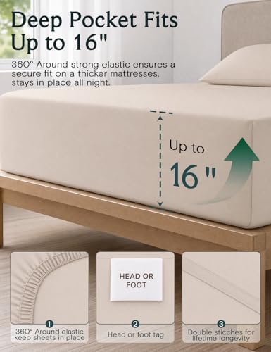 Image of LuxClub California King Sheets Sets, Deep Pocket Cal King Sheet Bed Sheets 4PC, Cooling Linen Sheet Cal King Size, Soft Breathable Hotel Luxury Bedding, Silky Fitted Sheet & Pillowcase Sets