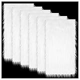 6Pcs Faux Fur Fabric, Christmas Faux Fur Fabric, White Fur for Sewing Costume Cushion Chair Cover, Faux Fur Fabric by The Yard for DIY Crafts, Christmas Party Decoration(20 x 10 Inch)