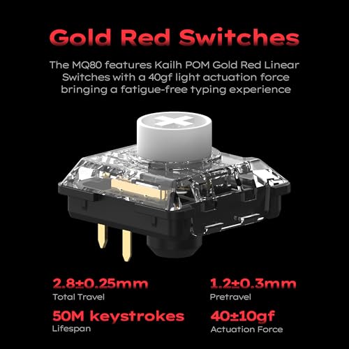 Image of IQUNIX MQ80 Low Profile Mechanical Keyboard for Work and Gaming Tri Mode Wireless Wired CNC Aluminum Hot Swappable RGB Backlit Long Battery Life VIA Support (Silver)