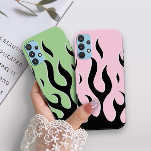 Image of COLORflow Back Cover Compatible with Samsung Galaxy A52 4G / 5G / A52S 5G | Multicolor Flames Customized | Glossy Armoured Bumper with Camera Protection Back Cover