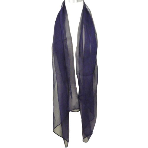 Wrapables Solid Color Silk Long Scarf, Indigo2