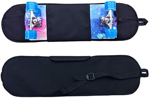 PURFUN Black Skateboard Bag for Double Kick Skateboard, 32.3X8.7 Nylon Skateboard Carry Bag Backpack Rucksack Shoulder Bag with Adjustable Strap
