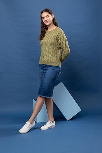 Image of Wear lusso Women's Woolen Cable Knit Pullover Sweater | Full Sleeve Round Neck Winter Wear | 100% Wool Soft & Warm Stylish Sweater for Girls, Ladies & Women | Cozy Casual Winter Fashion