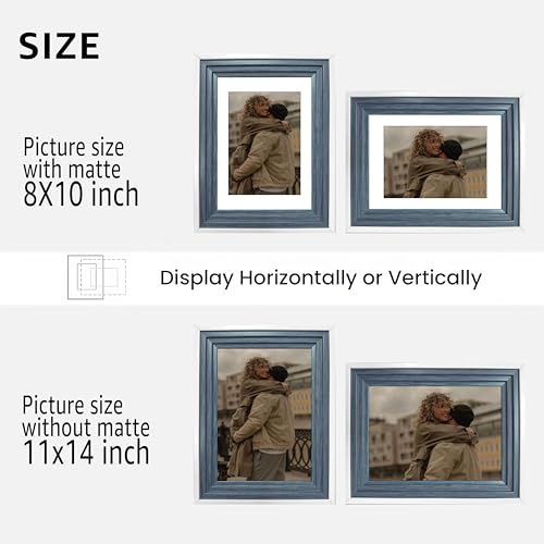 Image of Art Street Luxury Photo Frame for living room, Modern Step Design Photo Frames for Photograph, Art Work, Kids Room Set of 6 (11x14 Inch, Blue)