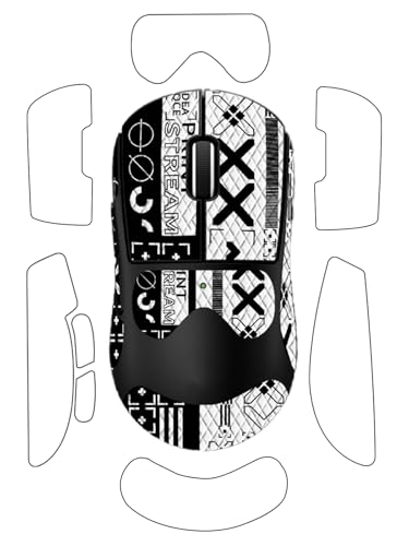 for Logitech G PRO X Superlight 2 DEX Mouse Sticker Blanco Negro miniatura 1