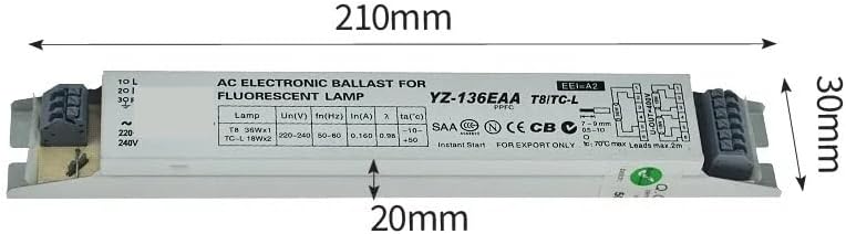 YZ-136EAA YZ-236EAA YZ-336EAA T8/TC-L 220V 1 * 36W 3 * 36W T8 Electronic Ballast(YZ-136EAA)