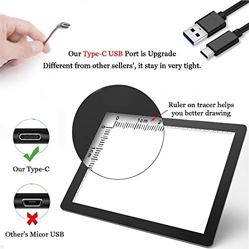 SanerDirect Diamond Painting Light Pad A3, Well-Design Type-C Connection Port, Adjustable Brightness with Clips (Upgraded)