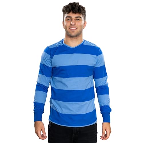 Costume Agent Blue & Detective Striped Long Sleeve T-Shirt Halloween Cosplay