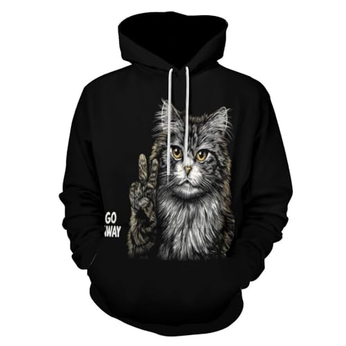 Sweat à capuche chat au design animalier soigné sweat noir à manches longues durable
