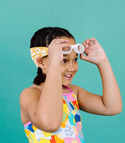 Image of Splash Place KIDS SWIM GOGGLES with Fabric Strap - DAISY LOVE | Fun, Fashionable, Comfortable - Tangle-Free, Swimming Goggles for Kids, Comfy Fabric Strap Goggles