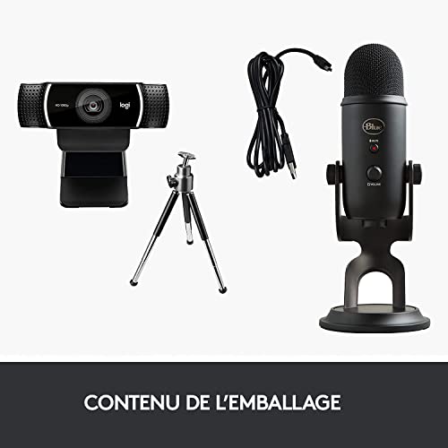 Logitech Pack Streamer Pro avec Microphone USB Yeti et caméra Web HD Logitech C922 Pro - vue 9