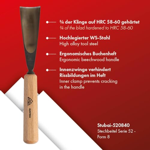Cincel para madera Stubai 520840 de 40 mm para carpintería 3